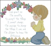 Схема вышивки крестом "Serenity Prayer Boy"