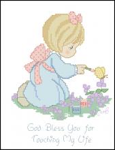 Схема вышивки крестом "God Bless You For Touching"