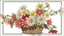 Схема вышивки крестом "Flowers In The Basket"