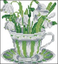 Схема вышивки крестом "January - Snowdrops"