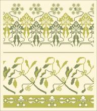 Схема вышивки крестом "Floral Borders - Mistletoe"
