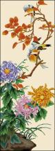 Схема вышивки крестом "Chrysanthemum And Birds"