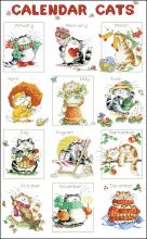 Схема вышивки крестом "Calendar Cats"
