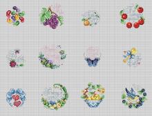 Схема вышивки крестом "Quick Gift Jar Lids"