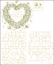Схема вышивки крестом "Gold Heart"