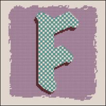 Схема вышивки крестом "F"