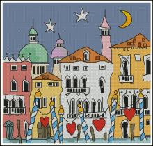 Схема вышивки крестом "Venice Balcony"