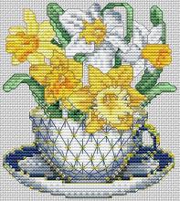 Схема вышивки крестом "March-Daffodils"