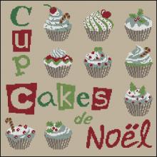 Схема вышивки крестом "Cupcakes De Noel"