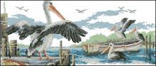 Схема вышивки крестом "Pelicans"
