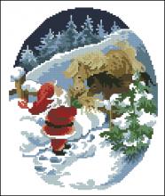 Схема вышивки крестом "Santa Claus With Horse"