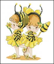 Схема вышивки крестом "Baby Bees"