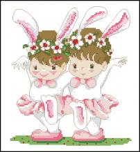 Схема вышивки крестом "Ballet Bunny"