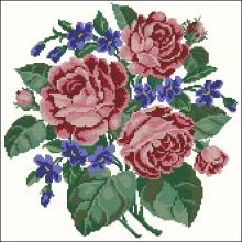 Схема вышивки крестом "Rose-Bouquet Pillow"