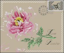 Схема вышивки крестом "Rose Postcard.1"