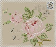 Схема вышивки крестом "Rose Postcard"