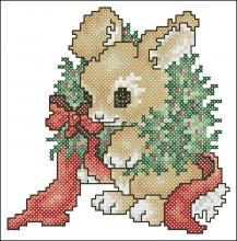 Схема вышивки крестом "Bunny In Wreath"