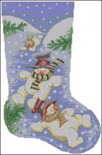 Схема вышивки крестом "Snowman Stocking"