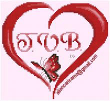 Схема вышивки крестом "T.v.b."
