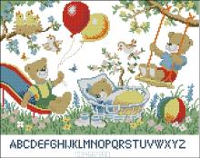 Схема вышивки крестом "Playground Birthsampler"