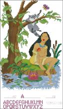 Схема вышивки крестом "Pocahontas Birthsampler"