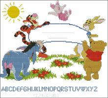 Схема вышивки крестом "Pooh Group Birthsampler"