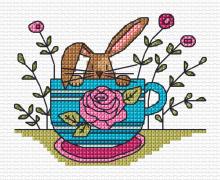 Схема вышивки крестом "Bunny In A Cup"