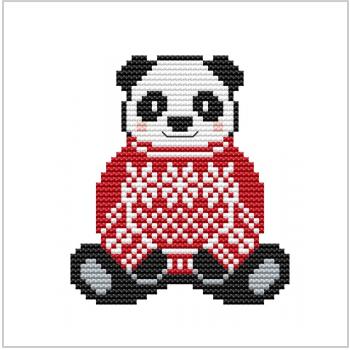 Схема вышивки крестом "Christmas Panda Ornament"