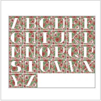 Схема вышивки крестом "Цветочный Алфавит (Красно-Розовый)"