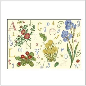 Схема вышивки крестом "Spring Floral Abc"