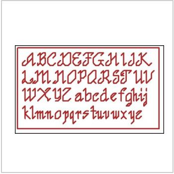 Схема вышивки крестом "Alphabet For Gift Tags"