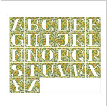 Схема вышивки крестом "Цветочный Алфавит (Желтый)"