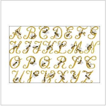 Схема вышивки крестом "Алфавит С Пчелами"