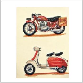 Схема вышивки крестом "Мотоцикл и Мопед"