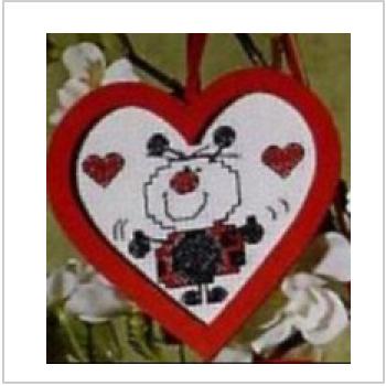 Схема вышивки крестом "Божья коровка с сердечками"
