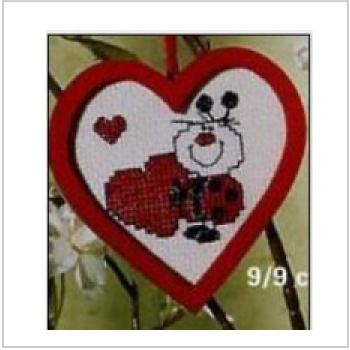 Схема вышивки крестом "Божья коровка и сердечки"