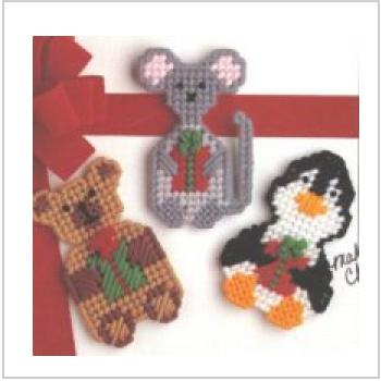 Схема вышивки крестом "Мишка, мышка и пингвин"