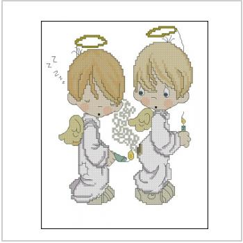 Схема вышивки крестом "Ангелочки Со Свечками"