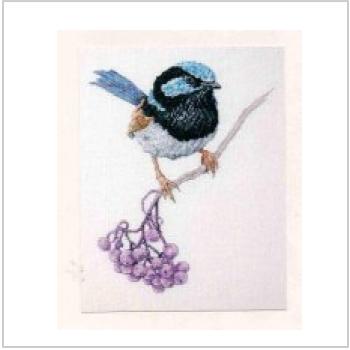 Схема вышивки крестом "Синяя птица на ветке"