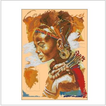 Схема вышивки крестом "African woman"