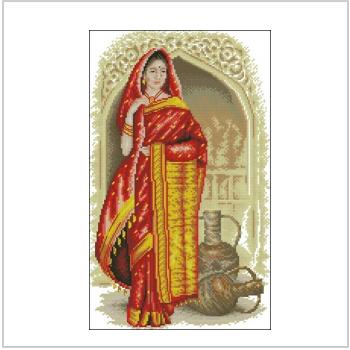 Схема вышивки крестом "Индийская красавица"