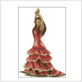 Схема вышивки крестом "Испанка. Фламенко."