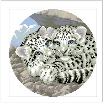 Схема вышивки крестом "Snow Lepard Cubs"