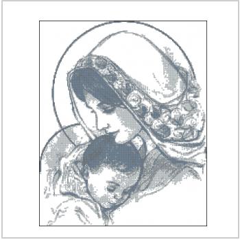 Схема вышивки крестом "Дева Мария С Младенцем"