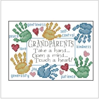 Схема вышивки крестом "Grandparents Touch A Heart"
