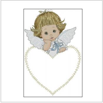 Схема вышивки крестом "Ангелочек Для Детской Метрики"