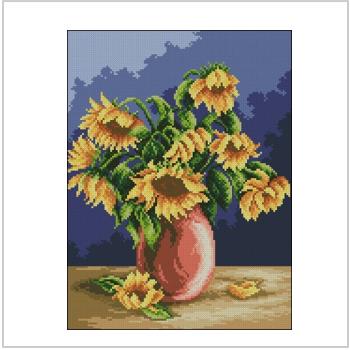 Схема вышивки крестом "Sunflowers Vase 1"