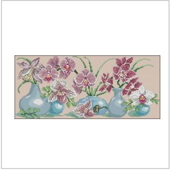 Схема вышивки крестом "Орхидея в вазе"