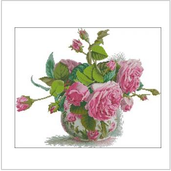 Схема вышивки крестом "Романтичные розы"