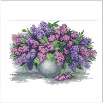 Схема вышивки крестом "Lilac bouquet"